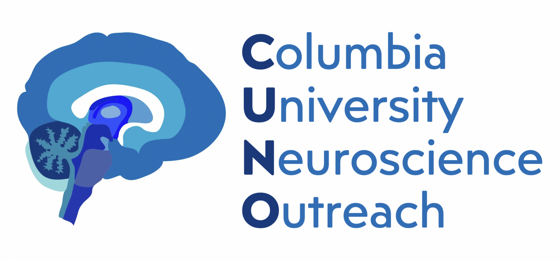 CUNO logo: blue schematic of the human brain with "Columbia University Neuroscience Outreach" written to the right